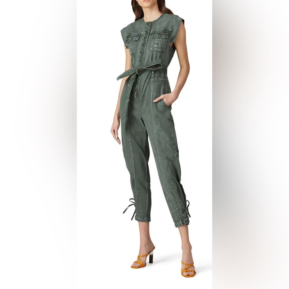 RTR Ulla Johnson
Adair Jumpsuit Sz 2 Button Down jumpsuit cargo Denim lace up